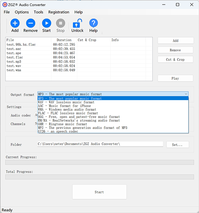 ZGZ Audio Converter Screenshot