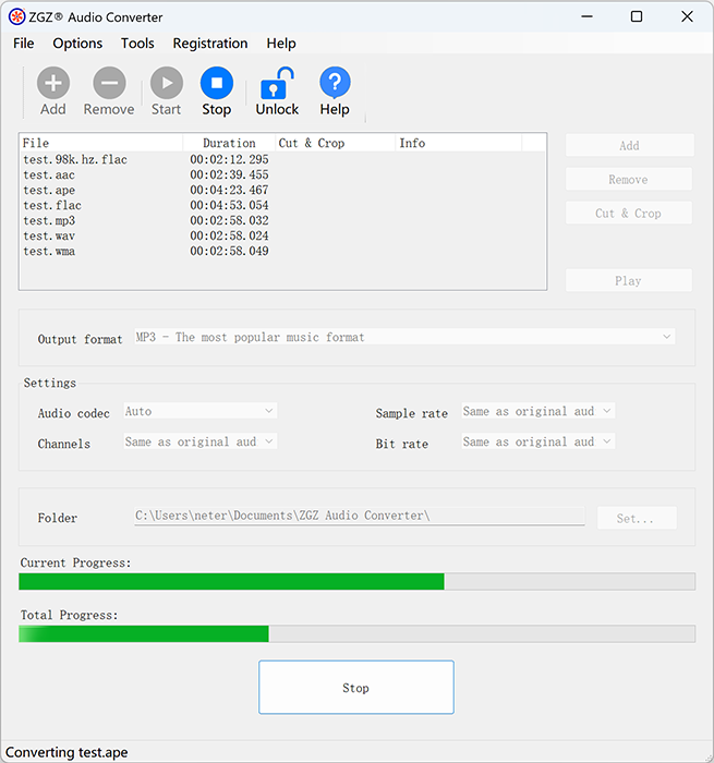 ZGZ Audio Converter Screenshot