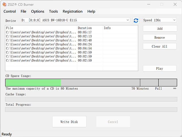 ZGZ CD Burner Screenshot
