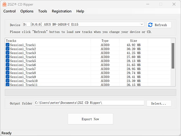 ZGZ CD Ripper Screenshot