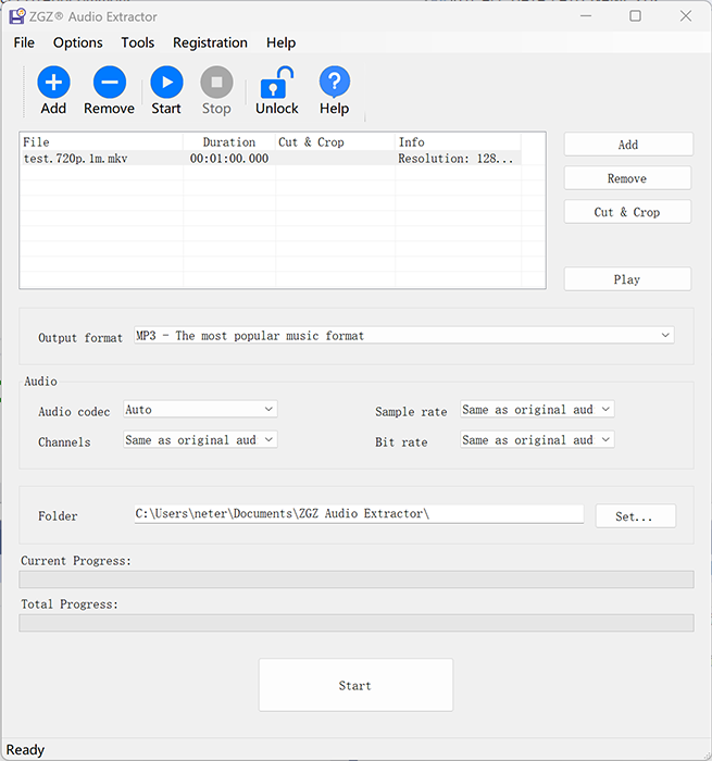 ZGZ Audio Extractor Screenshot