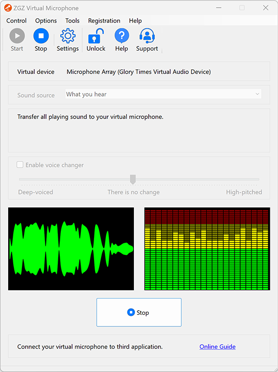 ZGZ Virtual Microphone Screenshot