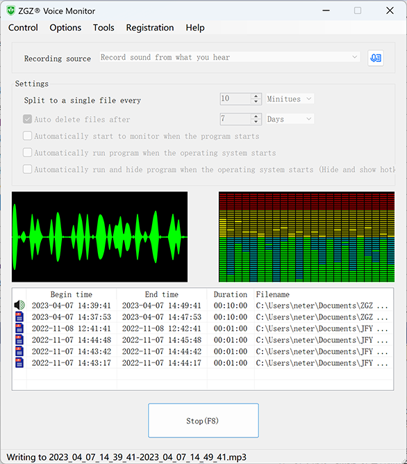 ZGZ Voice Monitor Screenshot
